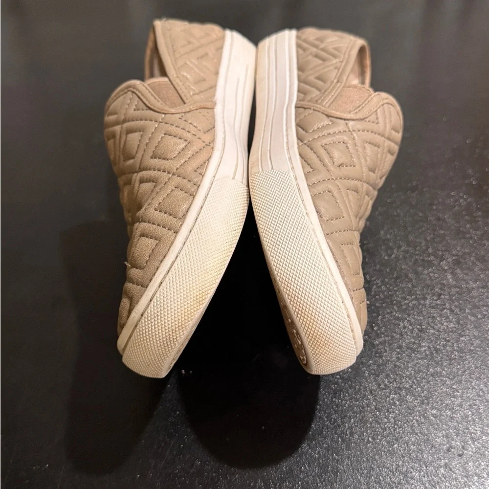 Tory Burch taupe Quilted Slip-On leather Sneakers